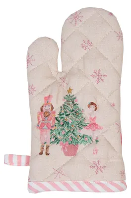 Immagine prodotto di Clayre & Eef Guanto da forno per bambini 12x21 cm Beige Rosa Cotone Schiaccianoci
