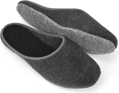 Produktbild von PANTOFFELMANN Filzpantoffeln Herren Damen Winter Filz Pantoffel Winter Hausschuh Filzlatschen anthrazit 46/47