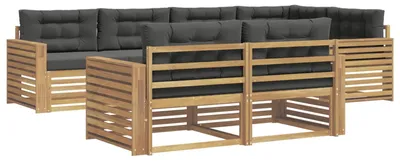 Productafbeelding van vidaXL Tuinset met 7 zitplaatsen, wit en antraciet, polyester