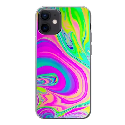 Produktbild von MuchoWow® Handyhülle Schutzhülle Hülle für iPhone 12 Formen - Farbe - Kunst - Psychedelisch Silikon Softcase Handy Hülle - Schutzhülle