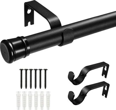 Immagine prodotto di Asta per tenda da doccia 160 cm, nera, per bagno, cucina, balcone