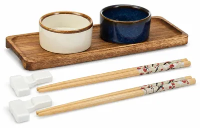 Productafbeelding van Sushi-set 9-delig voor 2 personen met dienblad van acaciahout