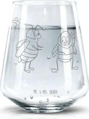 Produktbild von Mr. & Mrs. Panda Glas Bienen Paar - Transparent - Geschenk, Jahrestag, Freundin, Hochzeitstag, Wasserglas, Dekoglas, für Frauen, Becherglas, Trinkglas, Tumbler