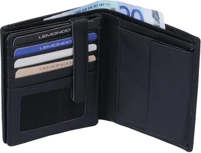 Produktbild von Leder Kombibörse 12x10cm mit RFID-Schutz, 12 Kreditkarten- & 4 Ausweisfächer