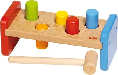 Immagine prodotto di Goki Drewniana Ławeczka z Młotkiem - Zabawka edukacyjna