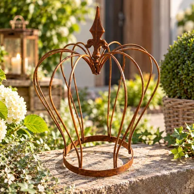 Produktbild von Edelrost Krone 42 cm – Metallkrone Gartendeko Rostdeko Dekokrone Garten Dekoration