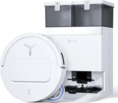 Zdjęcie produktu dla Robot sprzątający ECOVACS DEEBOT T50 OMNI White Gen2, stacja OMNI, 15000 Pa, ZeroTangle 2.0, AIVI 3D 2.0