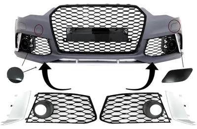 Imagen del producto de Paragolpes delantero, rejillas laterales para Audi A6 C7 4G (modelo 2011-2018), estilo RS6, cubiertas SRA.