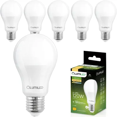 Produktbild von LUMILED A65 E27 LED Lampe 15W ersetzt 120W 1952 lm Leuchtmittel 3000K Warmweiß Birnen Lampen 260° Glühbirne 6er-Pack Energiesparlampe