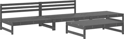 Produktbild von vidaXL 4-tlg. Garten-Lounge-Set Grau Massivholz Kiefer