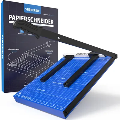 Produktbild von Papierschneidemaschine A4 Papierschneider Hebelschneider aus Metall Schneidet bis 8 Blatt 80 g/m² auf einmal und Karton bis 200 g/m²