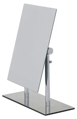 Image de Miroir de toilette sur pied Pinerolo – pliable, en acier, 23 x 27–35 x 10 cm, argenté