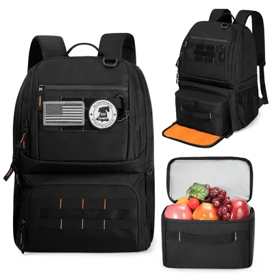 Kühlrucksack für Lunch, schwarz, 1 cl, Polyester