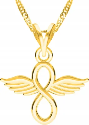 Productafbeelding van Gouden ketting met oneindigheidsymbool, zilver 925