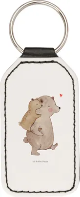 Produktbild von Mr. & Mrs. Panda Schlüsselanhänger Papa Bär - Weiß - Geschenk, Taschenanhänger, schlüssel anhänger, Geburtstag, Mama, für, Mit Spruch, schlüsselbund, Vatertag, Vater
