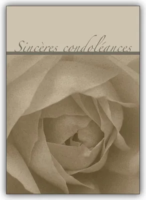 Produktbild von 4x französische Kondolenzkarte mit Rose: Sincères condoléances