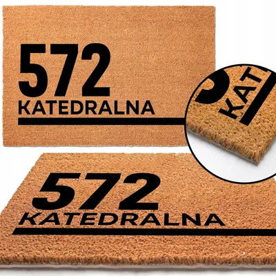Produktbild von TabPrint Kokosmatte Fußmatte mit Wunschadresse 40x60 cm
