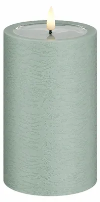 Produktbild von Deluxe Homeart Unique LED-Kerze Echtwachs Salbei Grün - 7,5 x 15 cm