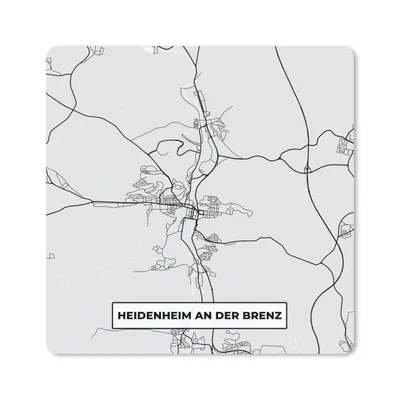 Produktbild von MuchoWow® Mauspad Mousepad Deutschland - Karte - Stadtplan - Heidenheim An Der Brenz - Karte 20x20 cm - Mousepads - Maus Mat - Pad - Mausunterlage - Desk Mat - Bureauartikeln