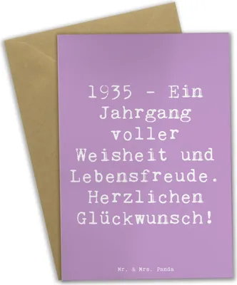 Produktbild von Mr. & Mrs. Panda Grußkarte Spruch 1935 Geburtstag - Lavendeltraum - Geschenk, Jahrgang, feiern, Grußkarten, Weisheit, Geburtstagsjahr, Lebensfreude, weihnachtskarten