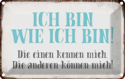Produktbild von vianmo Blechschild 12x18 cm ich bin so wie Spruch Zitat