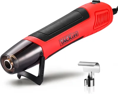Produktbild von Tacklife Heißluftpistole HGP35AC, 350W, 350°C, 2M Kabel, für Prägung, Schrumpfen, Farbtrocknung, DIY, PA6+GF30, Überhitzungsschutz, ergonomischer rutschfester Gummigriff, 3 Teile, 0.6 lb (272g)