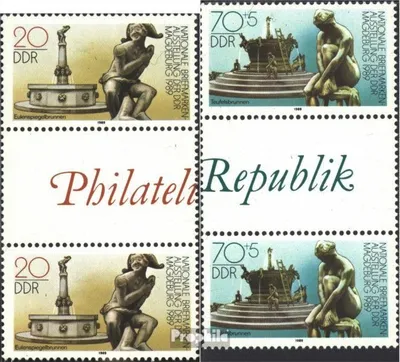 Produktbild von Briefmarken DDR 1989 Mi 3265ZS,3266ZS Zwischenstegpaar (kompl.Ausg.) postfrisch Briefmarkenausst.