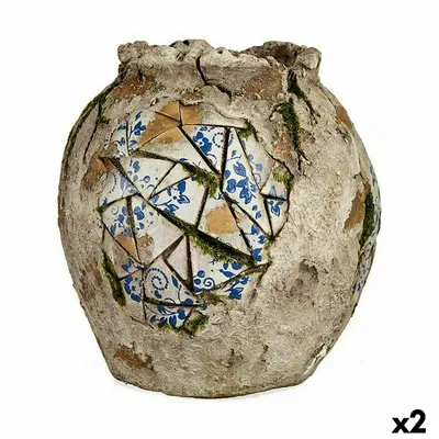 Produktbild von Dekorative Gartenfigur Vase Polyesterharz 27 x 27 x 27 cm (2 Stück)