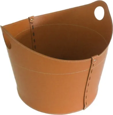 Produktbild von Kaminkorb "CALA-MINI" für Holz aus Leder | Braun (brown)