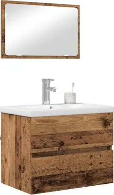 Immagine prodotto di Set di mobili per il bagno con cassetto 3 pcs Legno vecchio