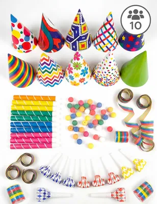 Image de Set de cotillons pour 10 personnes multicolore -