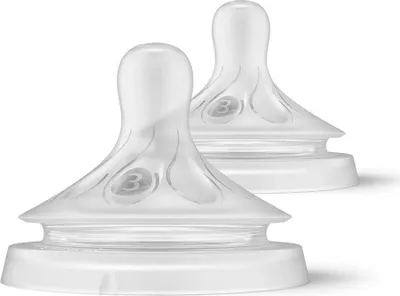 Produktbild von Philips AVENT Natural Response SCY963/02 Sauger 3, mittlere Durchflussrate, 2er-Pack, Kieferorthopädisch, Anti-Kolik-Ventil, 2 Stück(e)