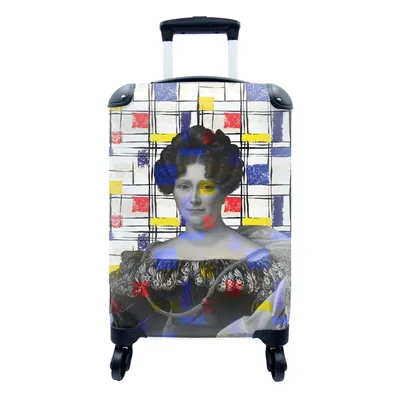Produktbild von MuchoWow® Koffer Handgepäck Trolley Rollkoffer Kleine Reisekoffer mit 4 Rollen - Mondrian - Dubois Drahonet - Alte Meister - Cabin Size < 55x40x23 cm & 55x40x20 cm - Fotokoffer - Kabinenkoffer - Boardgepäck - Reise-Box - Reisekoffer - Reisegepäck - Koffer mit Bild - Trolley für Kinder
