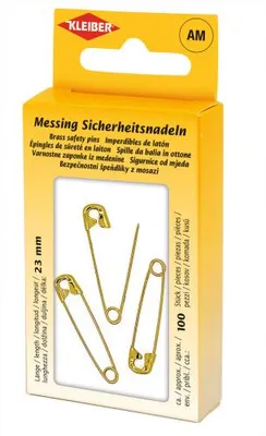 Produktbild von KLEIBER Sicherheitsnadeln Farbe: messing in Metalldose ca. 100 Stück