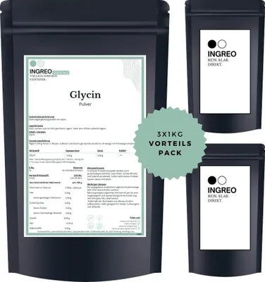 Produktbild von Glycin Pulver (40-100 Mesh) – 3kg (3X1kg)