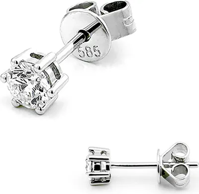 Produktbild von 585er Weißgold Diamanten Ohrstecker 6er Krappe - 1,00 ct.
