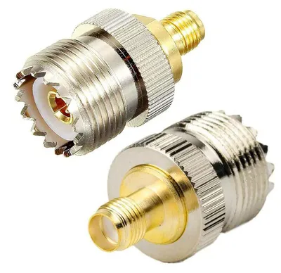 Koaxialadapter SMA auf UHF SO239, 2 St., Messing, 50 Ohm