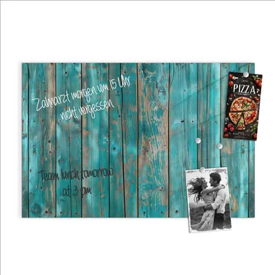 Produktbild von Magnettafel 60x40cm Pinnwand Whiteboard beschreibbar - Vintage Holz Bretter