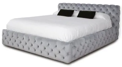 Produktbild von Casa Padrino Luxus Chesterfield Doppelbett Grau 212 x 236 x H. 98 cm - Massivholz Bett mit Kopfteil - Schlafzimmer Möbel - Hotel Möbel - Luxus Möbel - Chesterfield Möbel