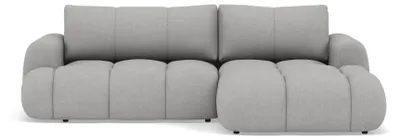 Image de Best Mobilier Yulin - Canapé d'angle droit 4 places convertible avec coffre en tissu bouclette , Gris clair