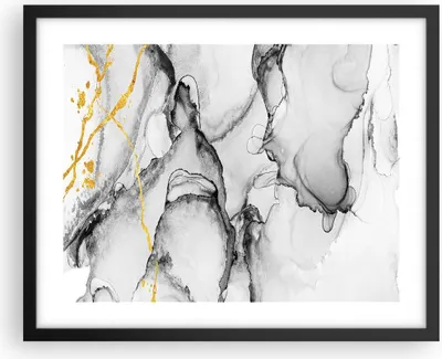 Produktbild von Gerahmtes Poster - Schwarzer Rahmen - Stein Abstraktion Kontrast - 50x40 cm - Wand Bild - Wanddeko - Wandbilder - Kunstposter - Wandposter - Bilderrahmen - Bilder - Kunstdruck - P2BAA50x40-4761