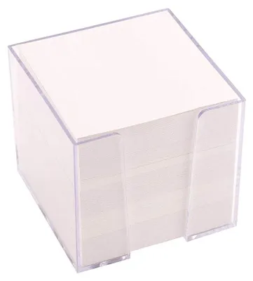Produktbild von D.RECT Zettelbox Zettelkasten, Kunststoff, 85x85x80mm, circa 700 Blatt, Weiß
