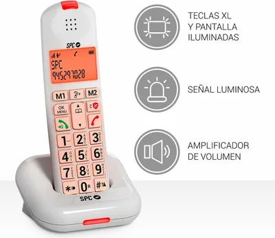 Zdjęcie produktu dla SPC Comfort Kairo, Telefon w systemie DECT, Zestaw słuchawkowy bezprzewodowy, Głośnik, Nazwa i identyfikacja dzwoniącego, Biały