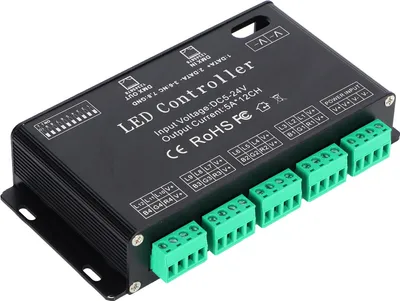 Image de décodeur DMX constant 12 canaux Contrôleur de bande lumineuse LED RVB Décodeur DMX512 DC5-24V