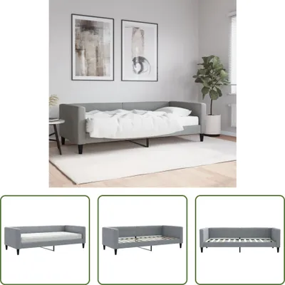 Produktbild von The Living Store Tagesbett mit Matratze Hellgrau 90x200 cm Stoff