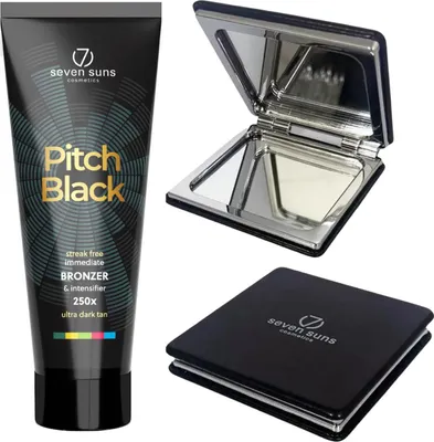 Produktbild von 7suns Pitch Black Ultra Dark Bronzer 250 ml + gratis Doppelspiegel
