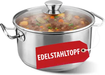 Produktbild von Kochtopf MagicHome Chloe, Topf, 24 cm, 5,5 Liter, mit Glasdeckel, Edelstahl