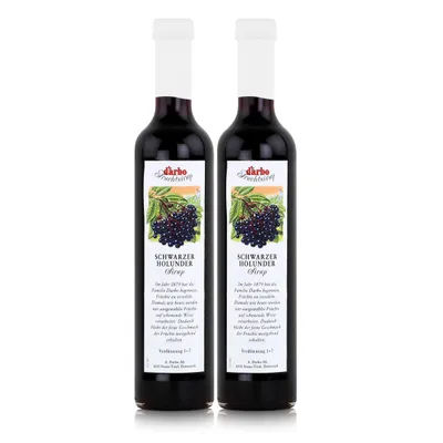 Produktbild von Darbo Schwarzer Holunder Sirup 500ml - Cocktails Kaffeesirup (2er Pack)