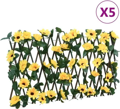 Produktbild von Design Rankgitter mit Künstlichem Efeu 5 Stk. Erweiterbar 180x30 cm, Drahtzäune 2024 Neu