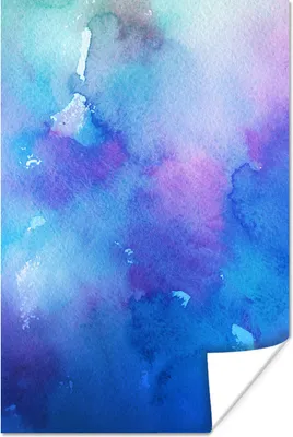 Produktbild von MuchoWow® Poster Aquarell - Abstrakt - Blau 40x60 cm - Plakate für die Wand - Poster Babyzimmer